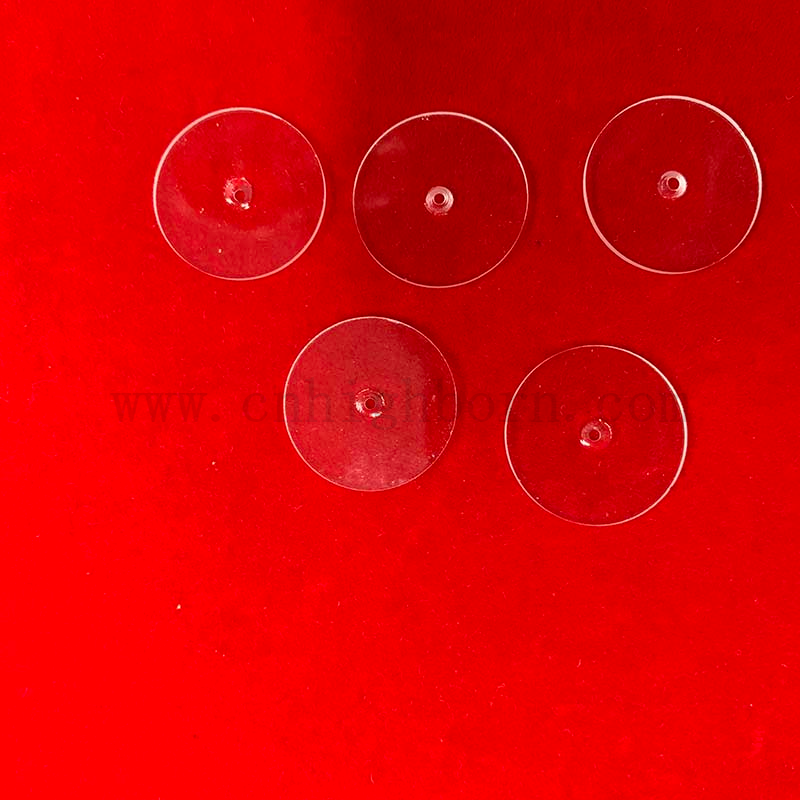 0.1mm 薄透明圆形视镜使用抛光石英板 