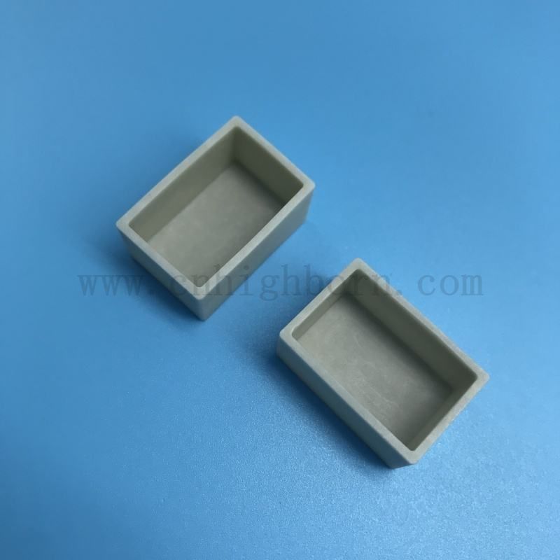 高导热圆柱形氮化铝陶瓷坩埚插入物/AlN陶瓷杯/锅用于熔化 