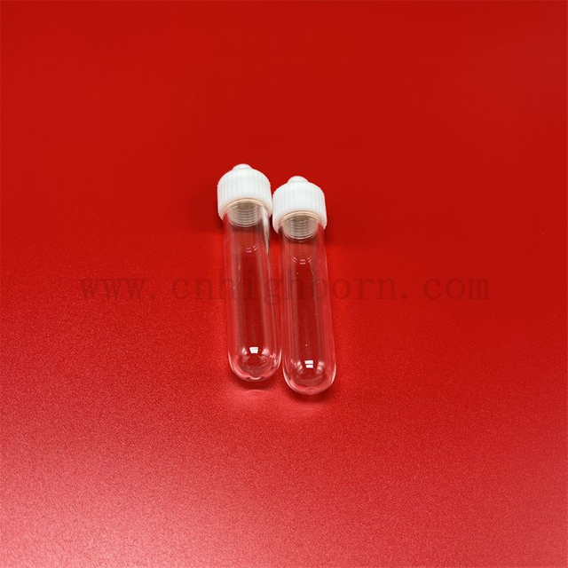 定制的透明石英玻璃试管带螺丝盖