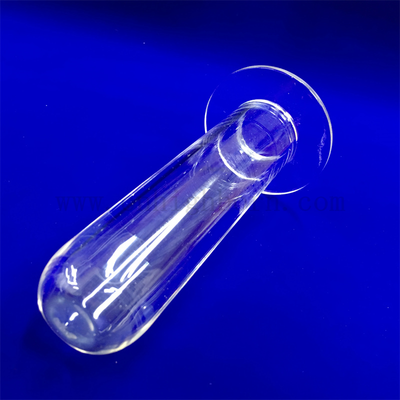 定制透明石英法兰管圆底透明石英玻璃管
