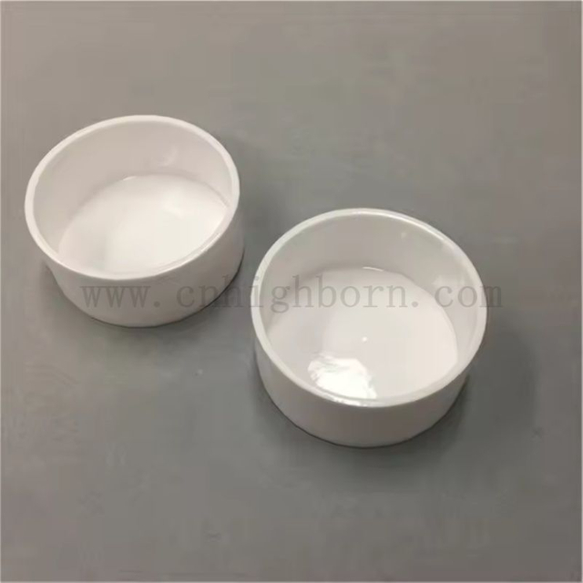 Glazed 95％AL2O3陶瓷坩埚用于实验室熔化氧化铝瓷锅碗