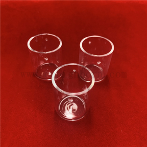 激光钻孔透明石英玻璃圆底圆筒坩埚