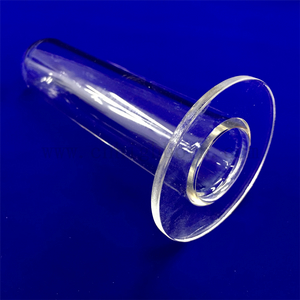 定制透明石英法兰管圆底透明石英玻璃管