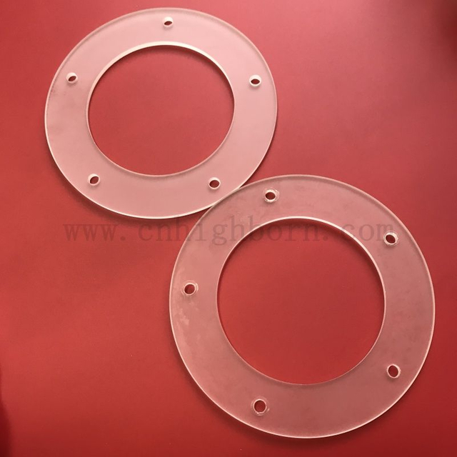 定制的霜冻石英玻璃法兰带有用于加热的孔 