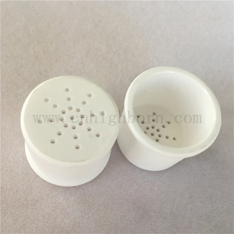 定制的氧化铝坩埚带孔盖Al2O3陶瓷锅